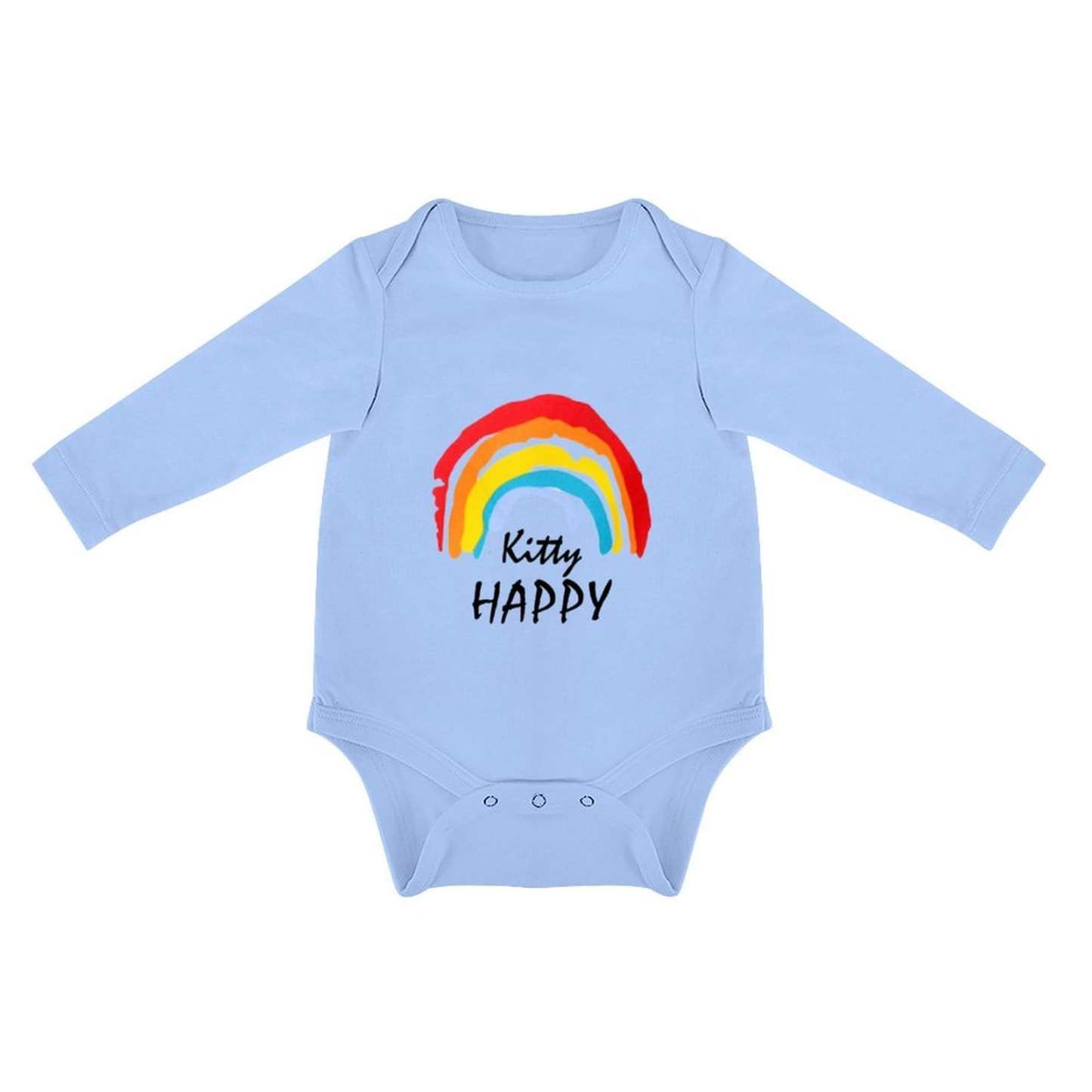 FacePajamas Baby Pajama 3 MONTHS / Blue Custom Name Happy Day Infant Bodysuit One Piece Jumpsuit Personalized Long Sleeve Rompers Baby Clothes