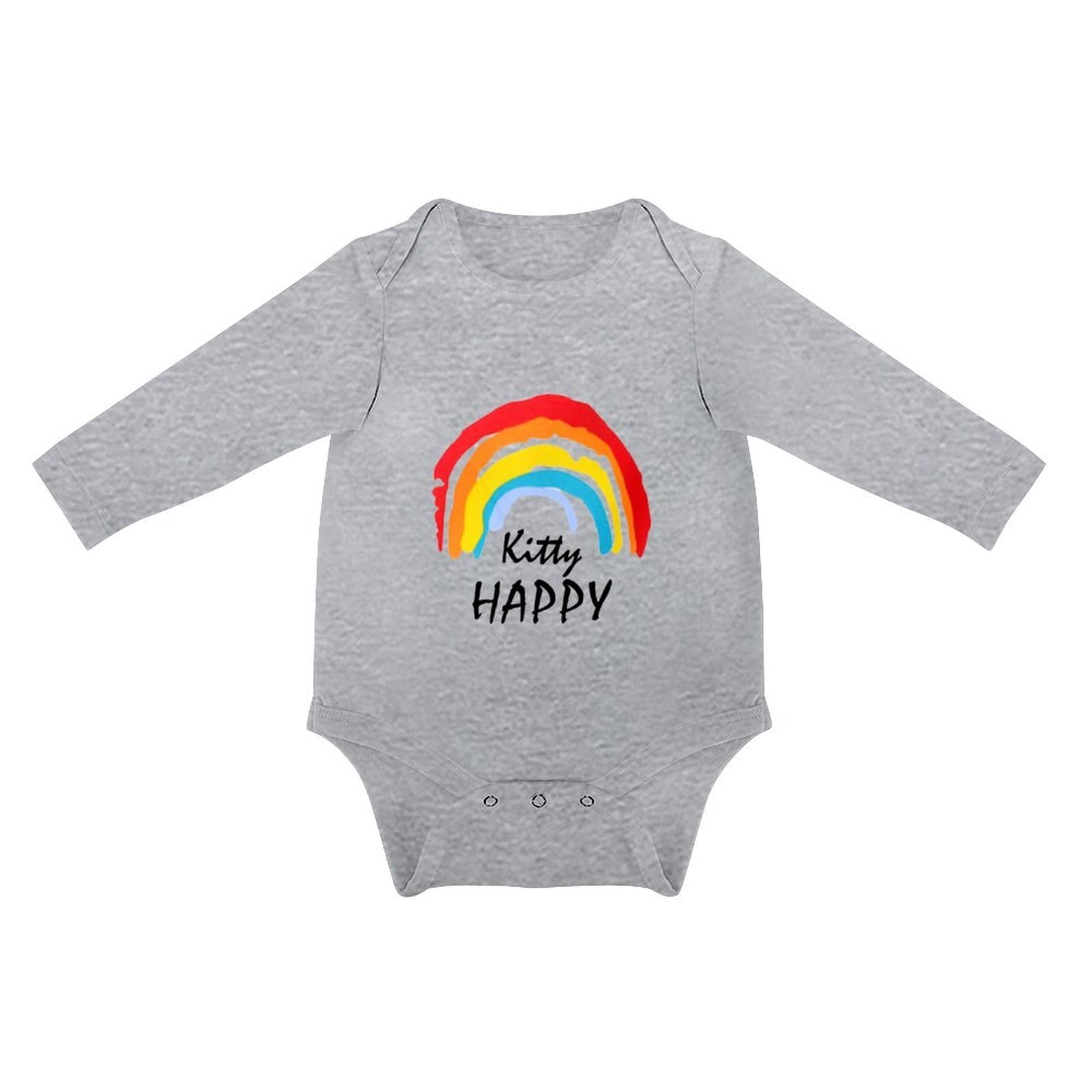 FacePajamas Baby Pajama 3 MONTHS / Gray Custom Name Happy Day Infant Bodysuit One Piece Jumpsuit Personalized Long Sleeve Rompers Baby Clothes