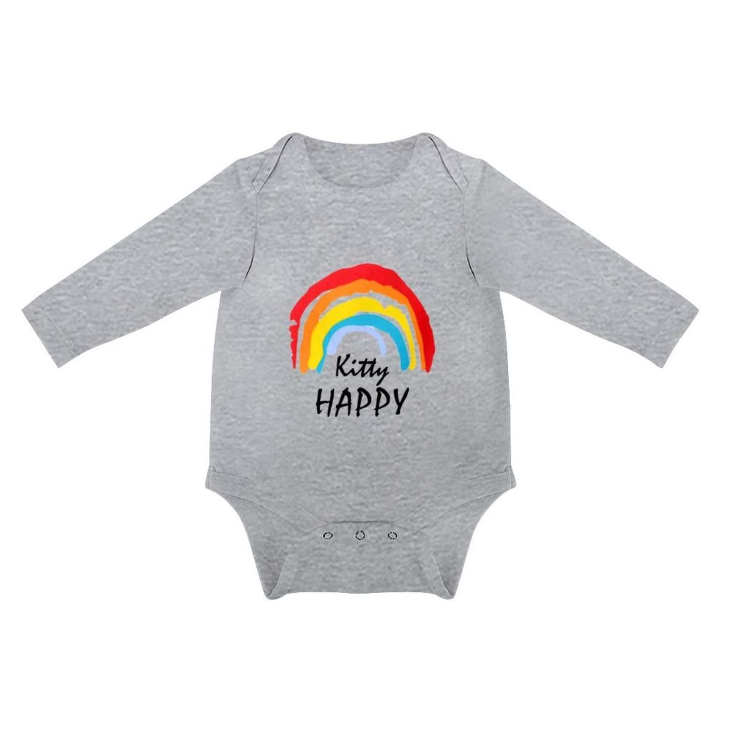 FacePajamas Baby Pajama 3 MONTHS / Gray Custom Name Happy Day Infant Bodysuit One Piece Jumpsuit Personalized Long Sleeve Rompers Baby Clothes