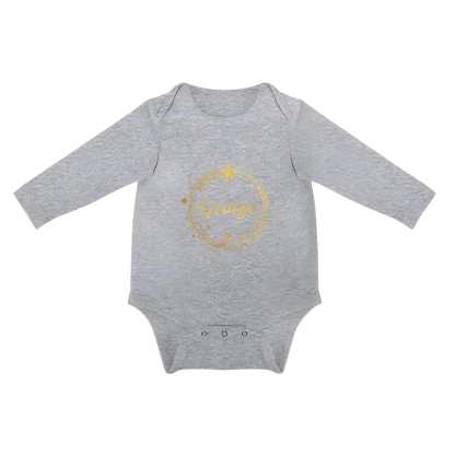 FacePajamas Baby Pajama 3 MONTHS / Gray Custom Name Magic Infant Bodysuit One Piece Jumpsuit Personalized Long Sleeve Rompers Baby Clothes