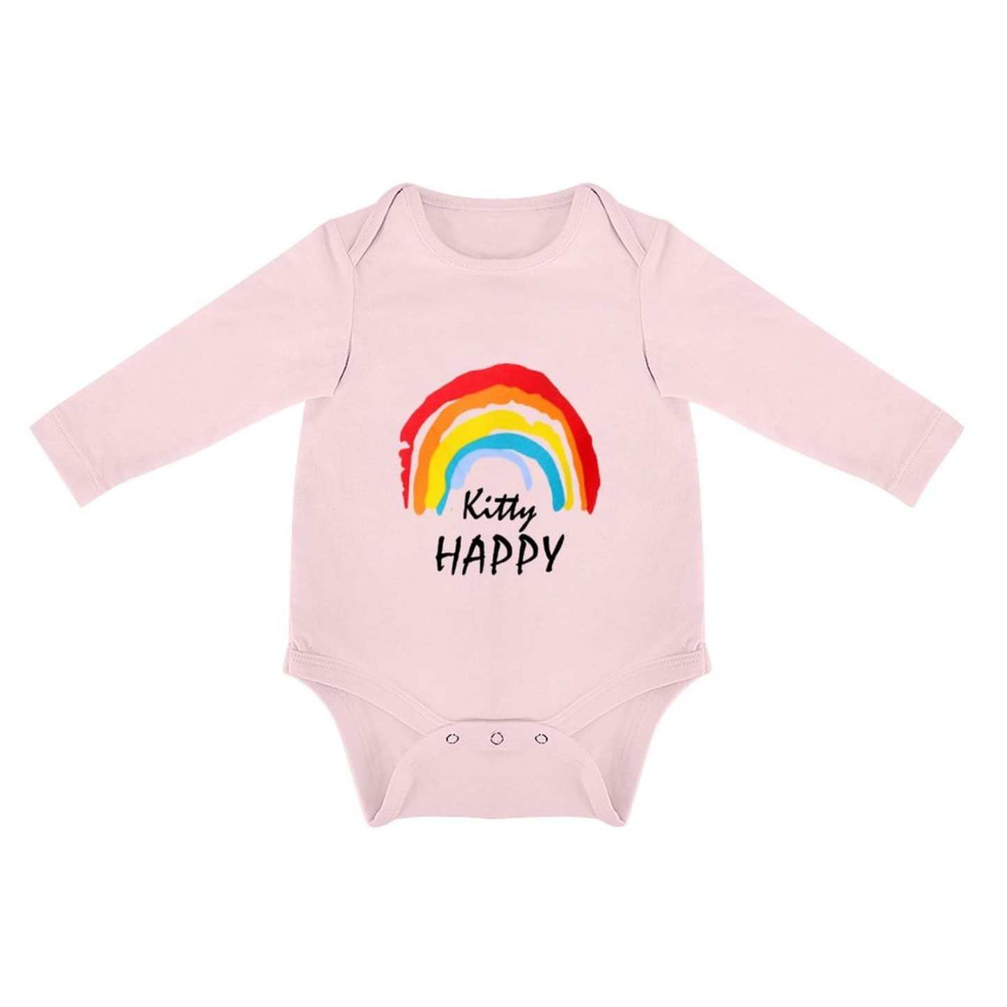 FacePajamas Baby Pajama 3 MONTHS / Pink Custom Name Happy Day Infant Bodysuit One Piece Jumpsuit Personalized Long Sleeve Rompers Baby Clothes