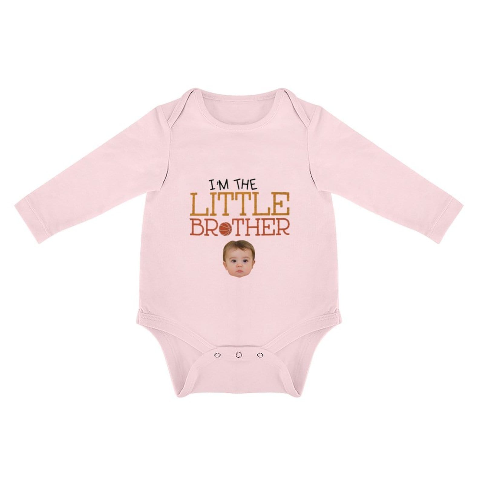 FacePajamas Baby Pajama 3 MONTHS / Pink Custom Photo Newborn Infant Bodysuit One Piece Jumpsuit Personalized Long Sleeve Rompers Baby Clothes