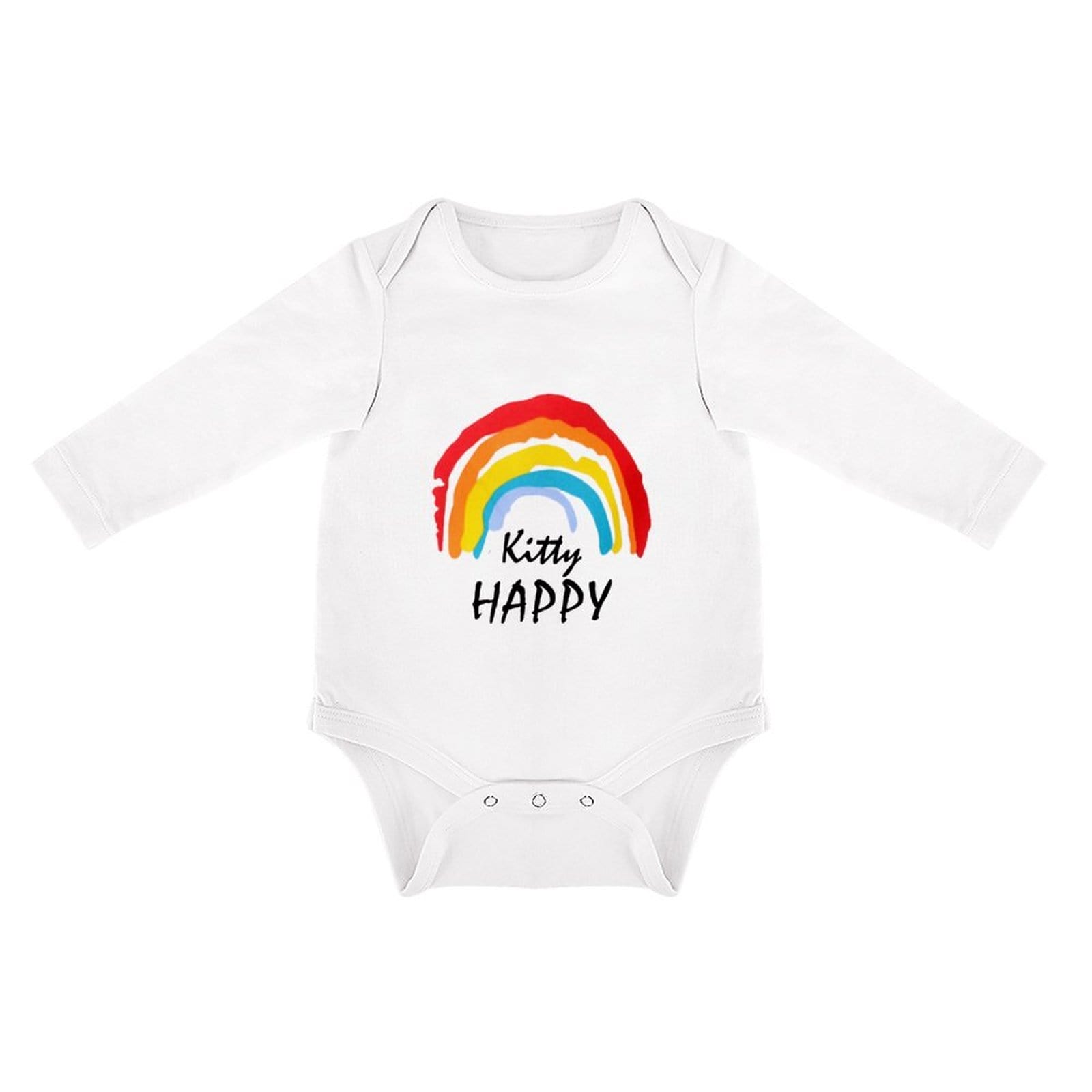 FacePajamas Baby Pajama 3 MONTHS / White Custom Name Happy Day Infant Bodysuit One Piece Jumpsuit Personalized Long Sleeve Rompers Baby Clothes