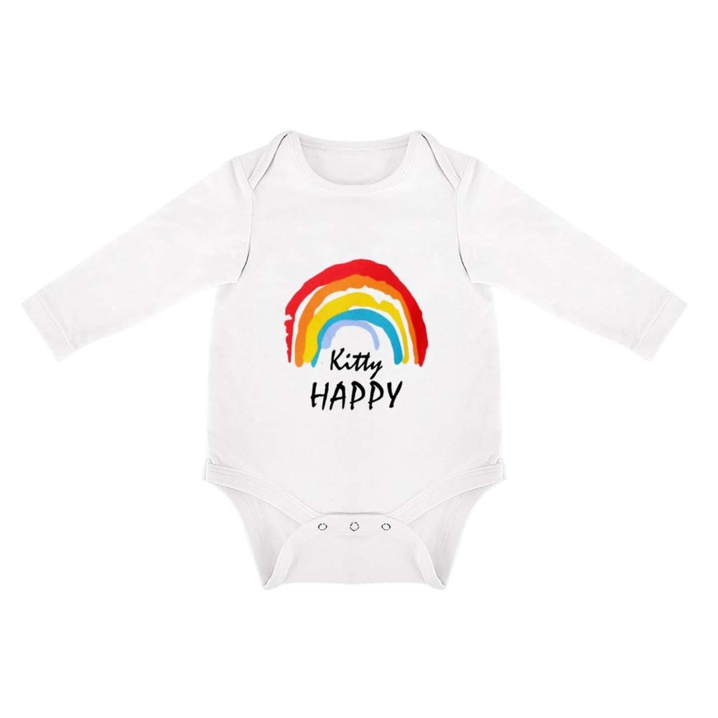 FacePajamas Baby Pajama 3 MONTHS / White Custom Name Happy Day Infant Bodysuit One Piece Jumpsuit Personalized Long Sleeve Rompers Baby Clothes