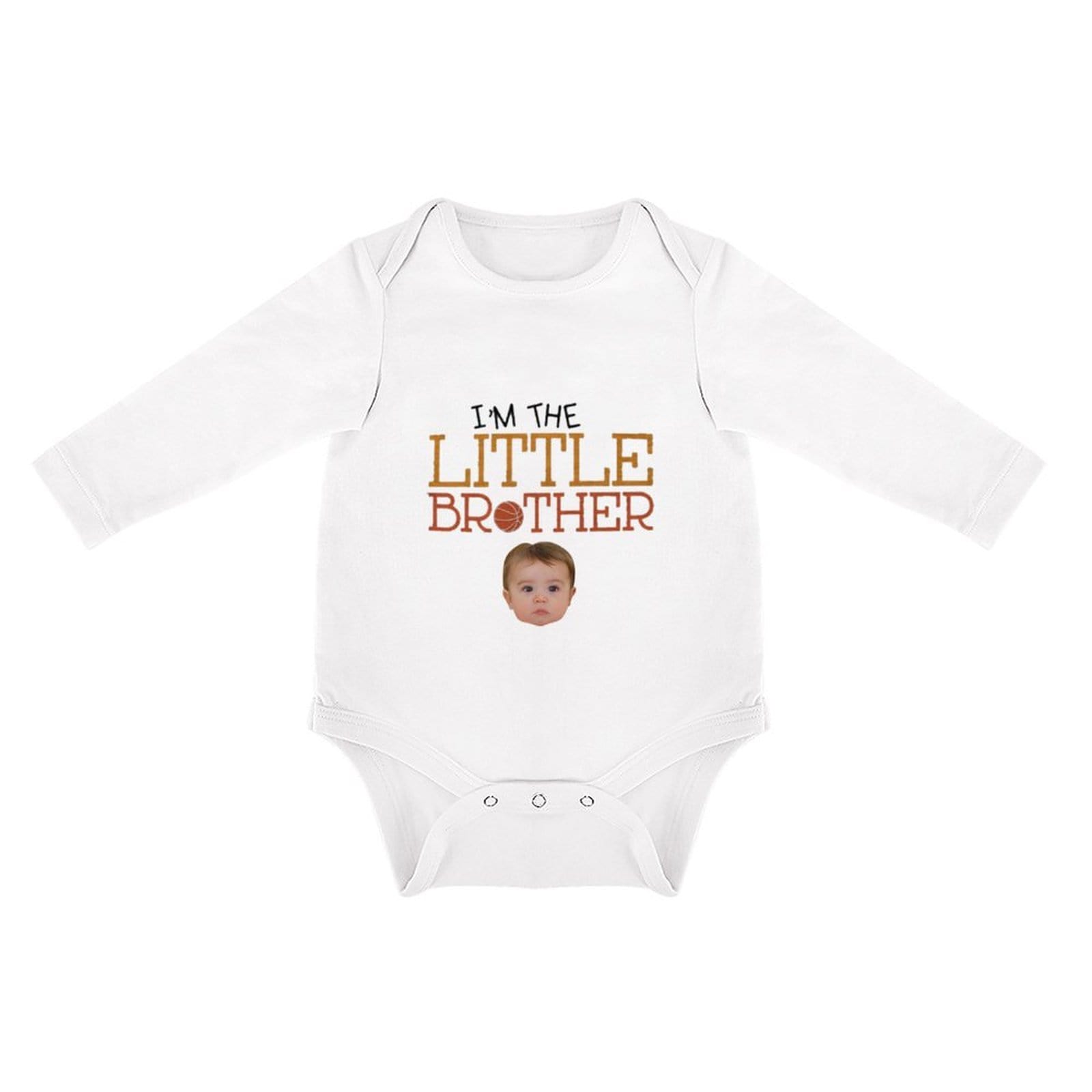 FacePajamas Baby Pajama 3 MONTHS / White Custom Photo Newborn Infant Bodysuit One Piece Jumpsuit Personalized Long Sleeve Rompers Baby Clothes