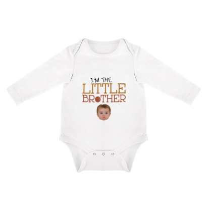 FacePajamas Baby Pajama 3 MONTHS / White Custom Photo Newborn Infant Bodysuit One Piece Jumpsuit Personalized Long Sleeve Rompers Baby Clothes
