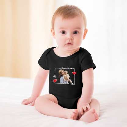 FacePajamas Baby Pajama 3months / Black Custom Face Mom's Love Bubble Romper Newborn Baby Jumpsuit Personalized Baby Girls Boys Bodysuit