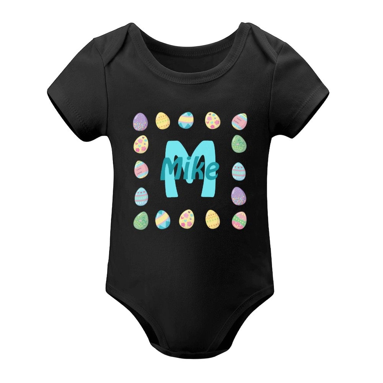 FacePajamas Baby Pajama 3months / Black Custom Name Childlike Egg Newborn Baby Bodysuit Girls Boys Baby Jumpsuit Personalized Summer Bubble Romper