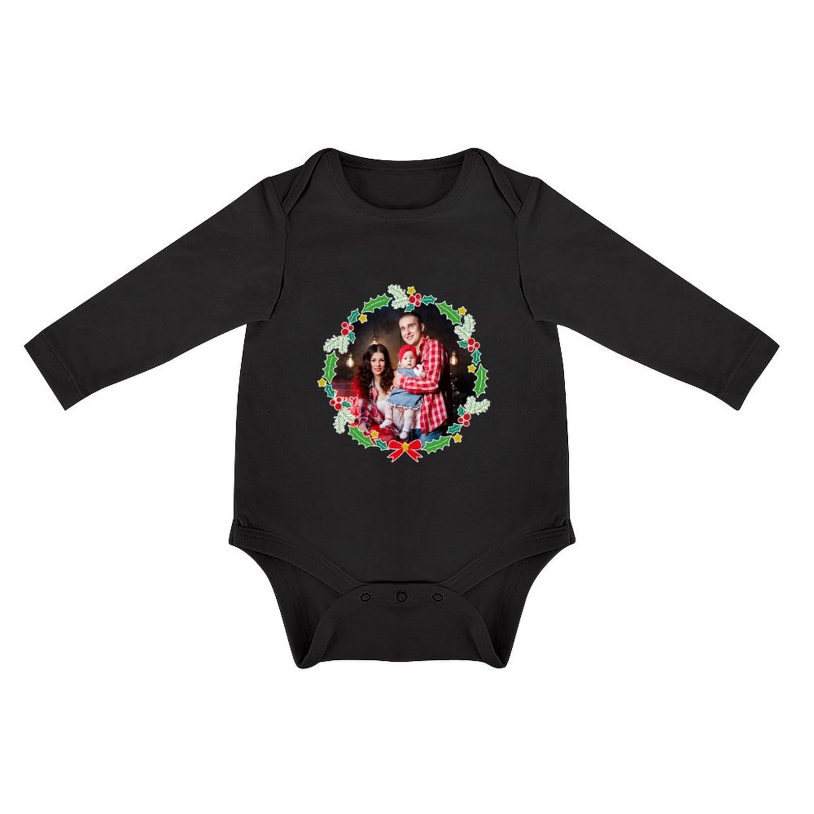 FacePajamas Baby Pajama 3months / Black Custom Photo Warm Family Infant Bodysuit One Piece Jumpsuit Personalized Long Sleeve Rompers Baby Clothes