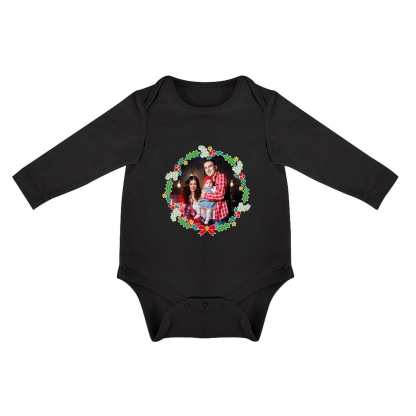 FacePajamas Baby Pajama 3months / Black Custom Photo Warm Family Infant Bodysuit One Piece Jumpsuit Personalized Long Sleeve Rompers Baby Clothes