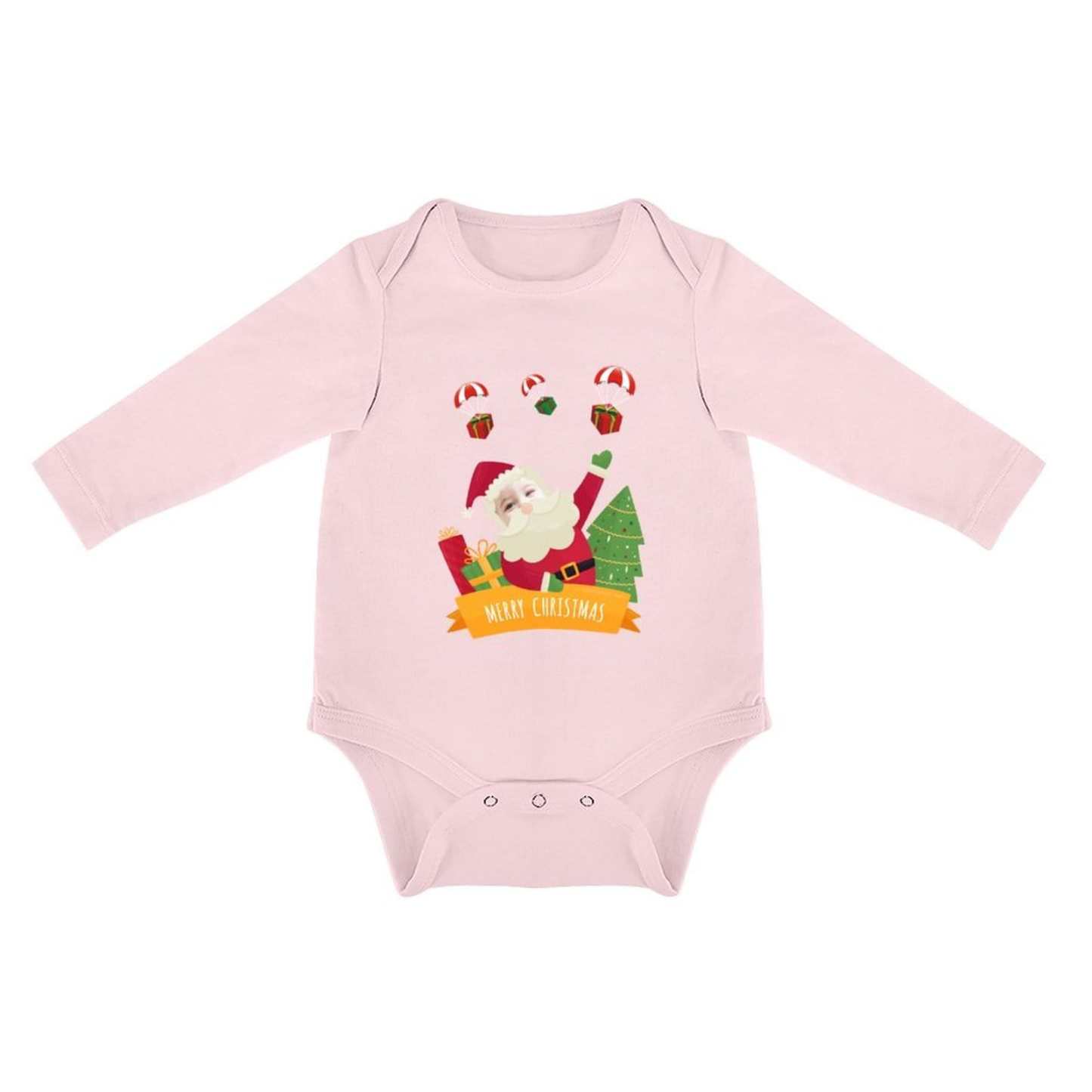 FacePajamas Baby Pajama 3months / Pink Custom Face Angel Infant Bodysuit One Piece Jumpsuit Personalized Long Sleeve Rompers Baby Clothes