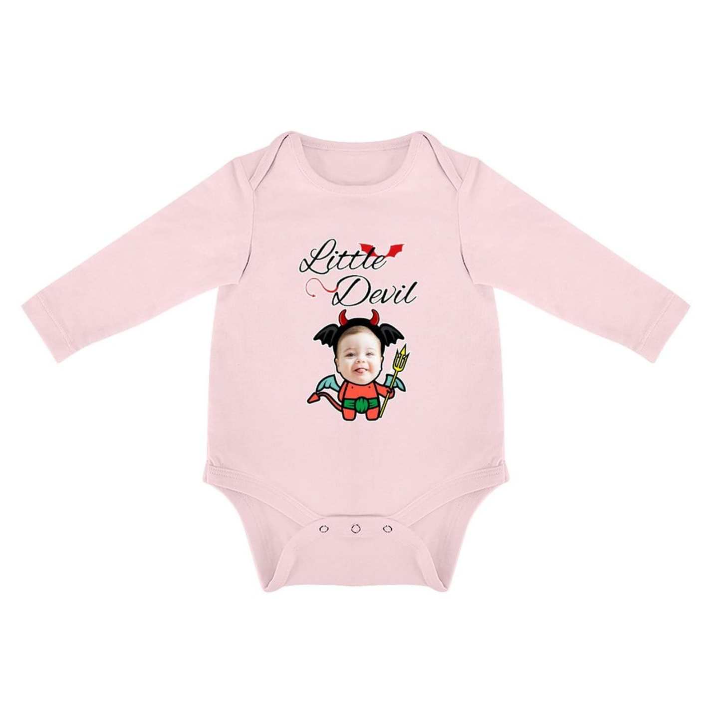 FacePajamas Baby Pajama 3months / Pink Custom Face Best Love For You Infant Bodysuit One Piece Jumpsuit Personalized Long Sleeve Rompers Baby Clothes