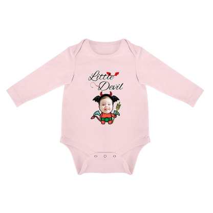 FacePajamas Baby Pajama 3months / Pink Custom Face Best Love For You Infant Bodysuit One Piece Jumpsuit Personalized Long Sleeve Rompers Baby Clothes