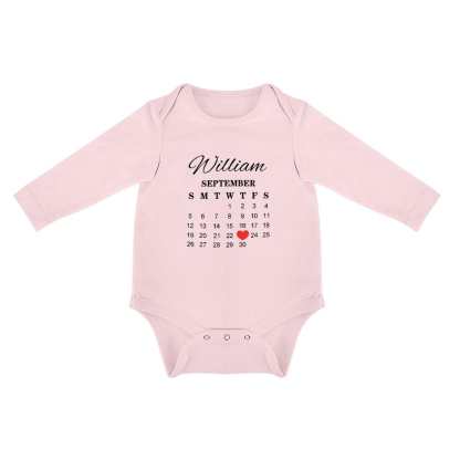 FacePajamas Baby Pajama 3months / Pink Custom Name&Date Honey Infant Bodysuit One Piece Jumpsuit Personalized Long Sleeve Rompers Baby Clothes