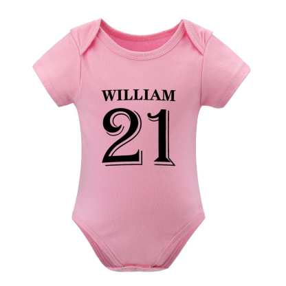 FacePajamas Baby Pajama 3months / Pink Custom Number&Name My Boy Bubble Romper Newborn Baby Jumpsuit Personalized Girls Boys Baby Bodysuit
