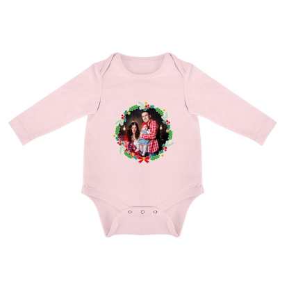 FacePajamas Baby Pajama 3months / Pink Custom Photo Warm Family Infant Bodysuit One Piece Jumpsuit Personalized Long Sleeve Rompers Baby Clothes