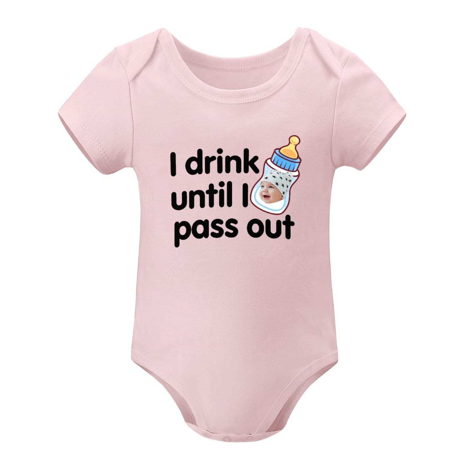 FacePajamas Baby Pajama 3months / Pink Personalized Newborn Baby Jumpsuit Custom Face Lovely Boy Bubble Romper Girls Boys Baby Bodysuit