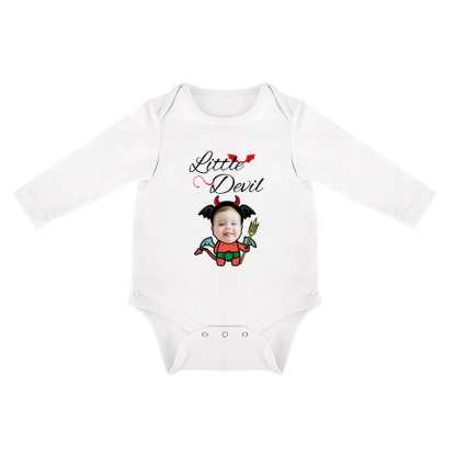 FacePajamas Baby Pajama 3months / White Custom Face Best Love For You Infant Bodysuit One Piece Jumpsuit Personalized Long Sleeve Rompers Baby Clothes