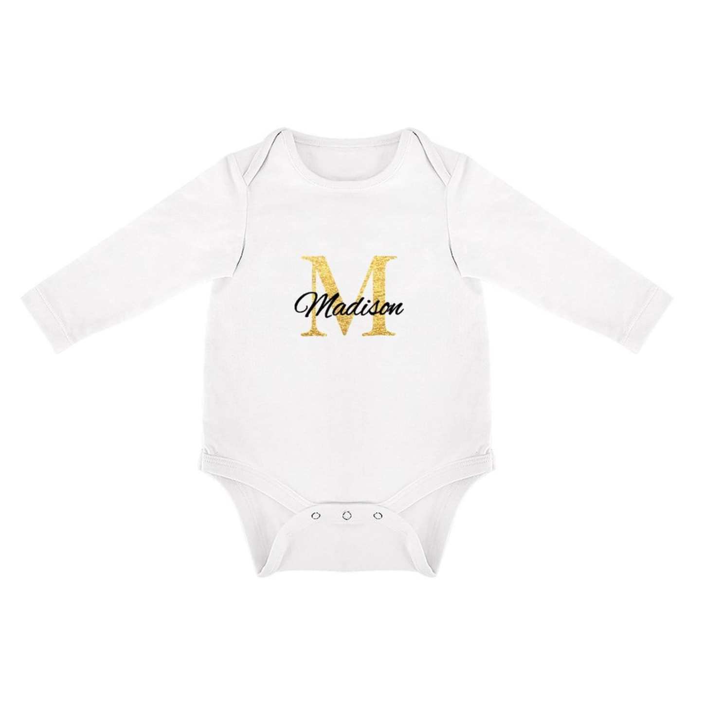 FacePajamas Baby Pajama 3months / White Custom Name Best Wish Infant Bodysuit One Piece Jumpsuit Personalized Long Sleeve Rompers Baby Clothes