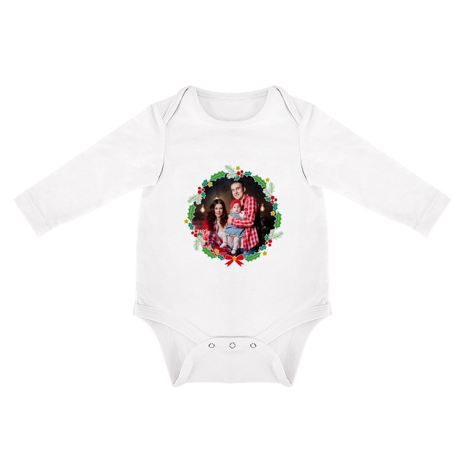 FacePajamas Baby Pajama 3months / White Custom Photo Warm Family Infant Bodysuit One Piece Jumpsuit Personalized Long Sleeve Rompers Baby Clothes