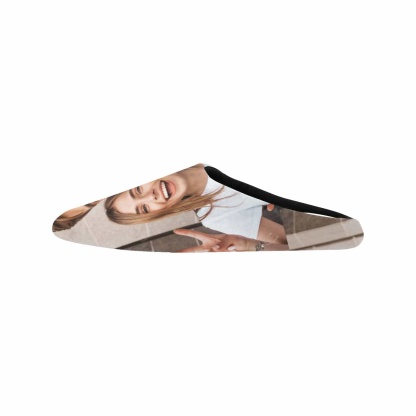 FacePajamas Slippers 7 AM Custom Couple Photo&Name All Over Print Personalized Non-Slip Cotton Slippers For Couple Girlfriend Boyfriend