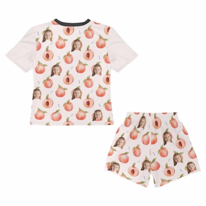 FacePajamas Pajama Big Kids Pajamas Peach Pajamas with Face Custom Photo Personalized Pajama Set For Girls 8-15Y
