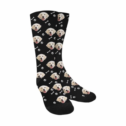 FacePajamas Sublimated Crew Socks Black / Normal Custom Dog Face Socks Funny Printed Photo Pet Socks Personalized Picture Sublimated Crew Socks