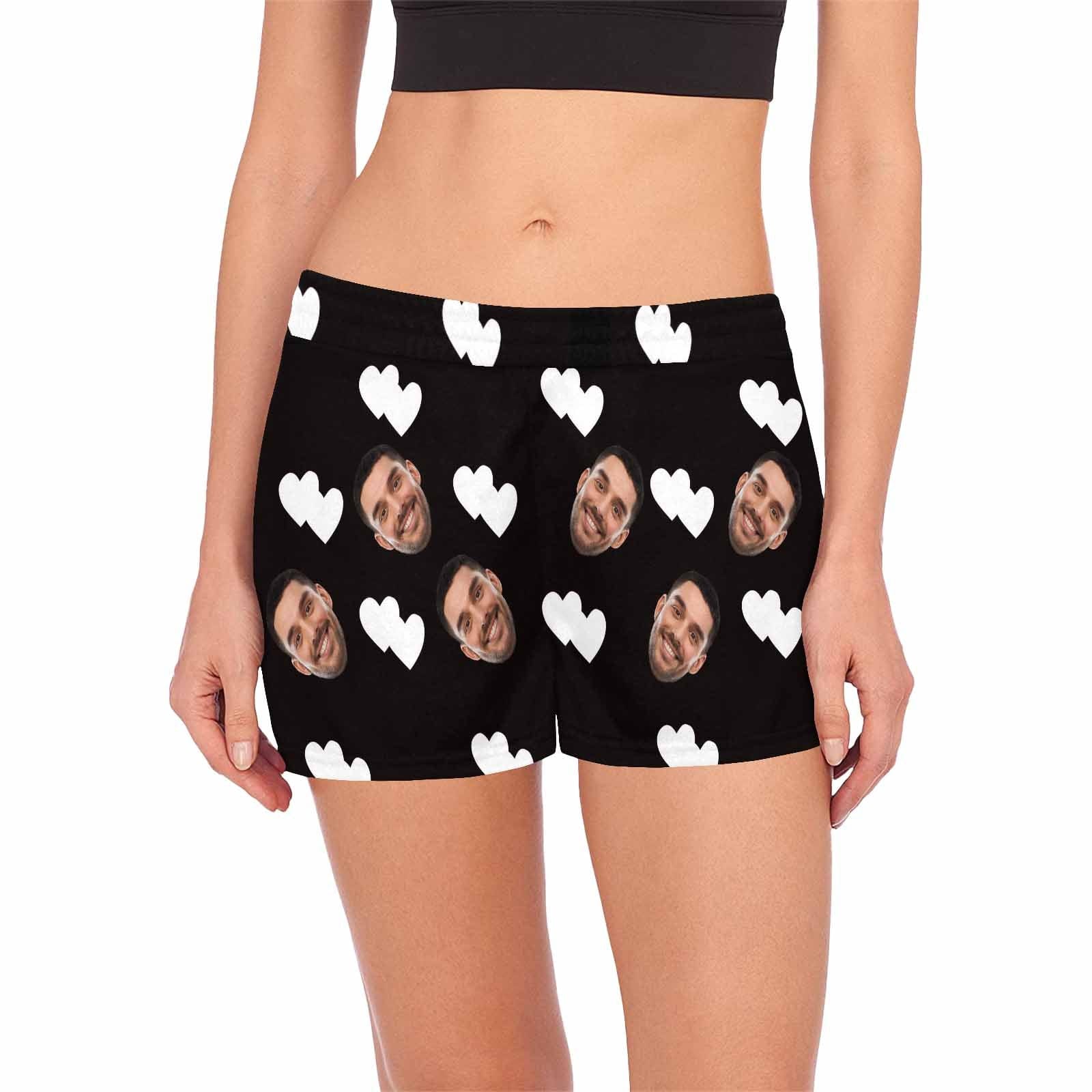 FacePajamas Pajama Shirt&Pants Black / S Custom Face Women's Pajama Shorts Multiple Colors Love Personalized Sleepwear Shorts