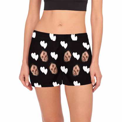 FacePajamas Pajama Shirt&Pants Black / S Custom Face Women's Pajama Shorts Multiple Colors Love Personalized Sleepwear Shorts