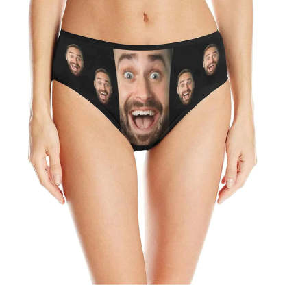 FacePajamas Women Underwear Black / XS Custom Men's Face Underwear Personalized Girlfriend Face Women's High-cut Briefs Valentine's Gift for Girlfriend or Wife