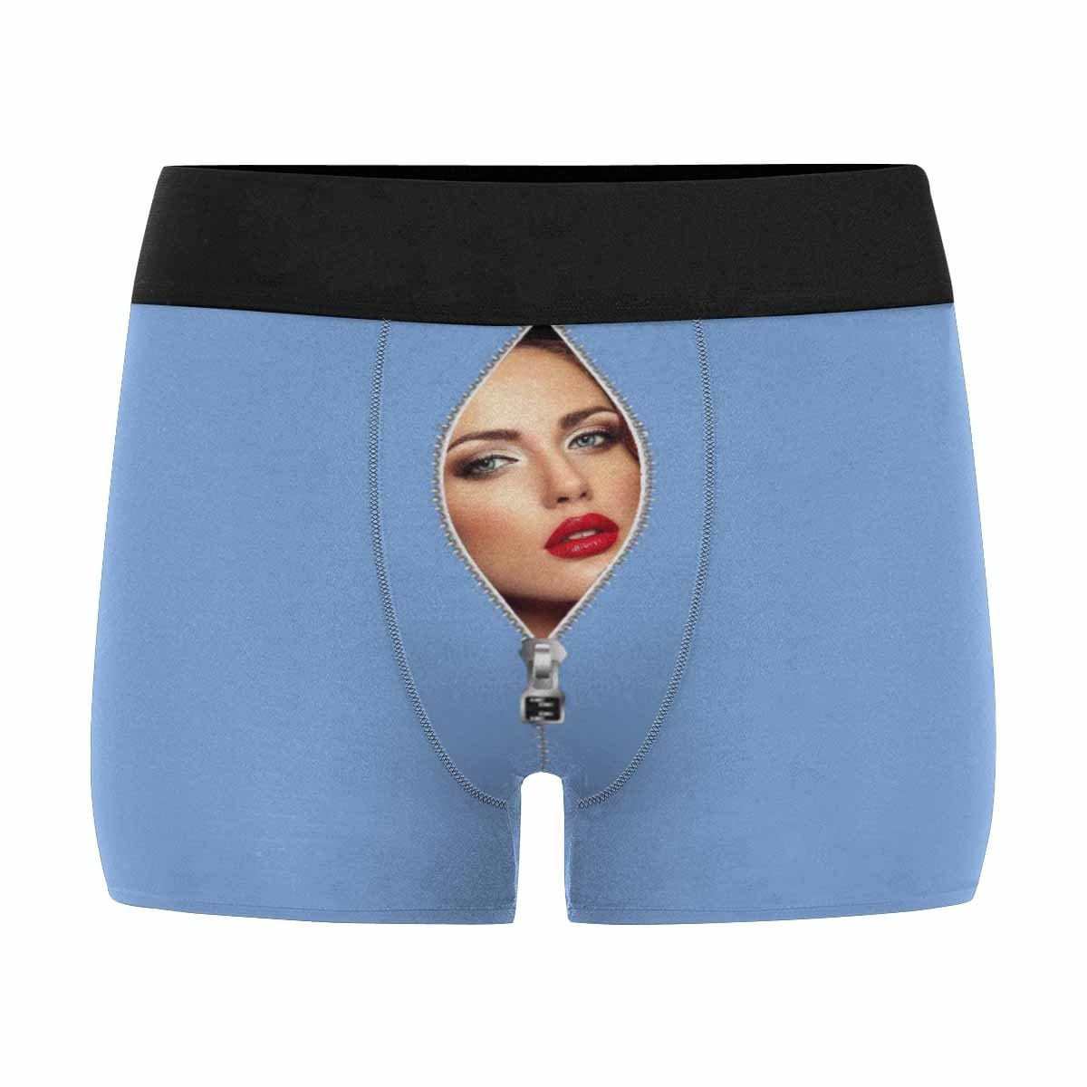 FacePajamas Underwear Blue / XS [Made In USA] Custom Men's Boxer Briefs with Girlfriend Zip Face Personalized Underwear Valentines Gift for Him