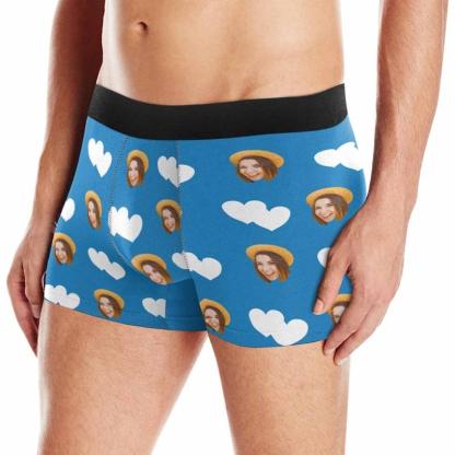 FacePajamas Underwear Blue / XS Personalized Underwear Men's With Face Custom Boxer Briefs With Face Funny Boyfriend Gifts Girlfriend Gifts For Valentine Day