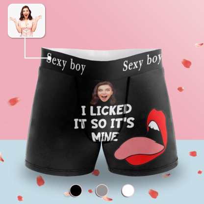 FacePajamas Men Underwear Boxer Briefs with Custom Waistband Custom Girlfriend Face Sexy Boy Men's Underwear