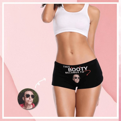 FacePajamas Mix Women Underwear Boyshort Panties / Black / XS Custom Women's Underwear Design Your Image Personalized Intimate Apparel Photo Booty Thongs Panties For Valentine's Day Gift