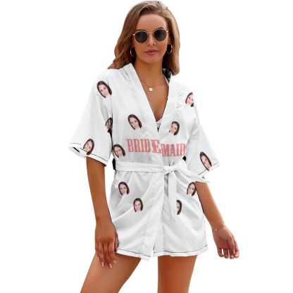 FacePajamas Pajama-2ML-SDS Bridesmaid(Style 3) / S #Bride Robe#For Wedding-Custom Face Unique Short Robe For Bride and Bridesmaids The Best Getting Ready Robes for Your Bridal Party
