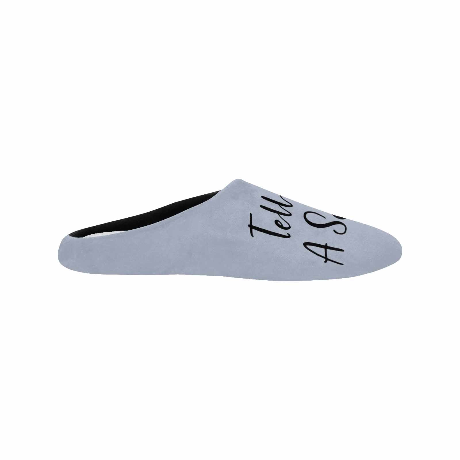 FacePajamas Slippers Couple Gift Grey Custom Photo&Text All Over Print Personalized Non-Slip Cotton Slippers For Girlfriend Boyfriend