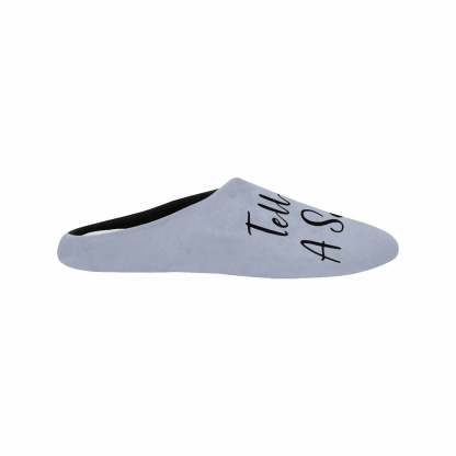 FacePajamas Slippers Couple Gift Grey Custom Photo&Text All Over Print Personalized Non-Slip Cotton Slippers For Girlfriend Boyfriend