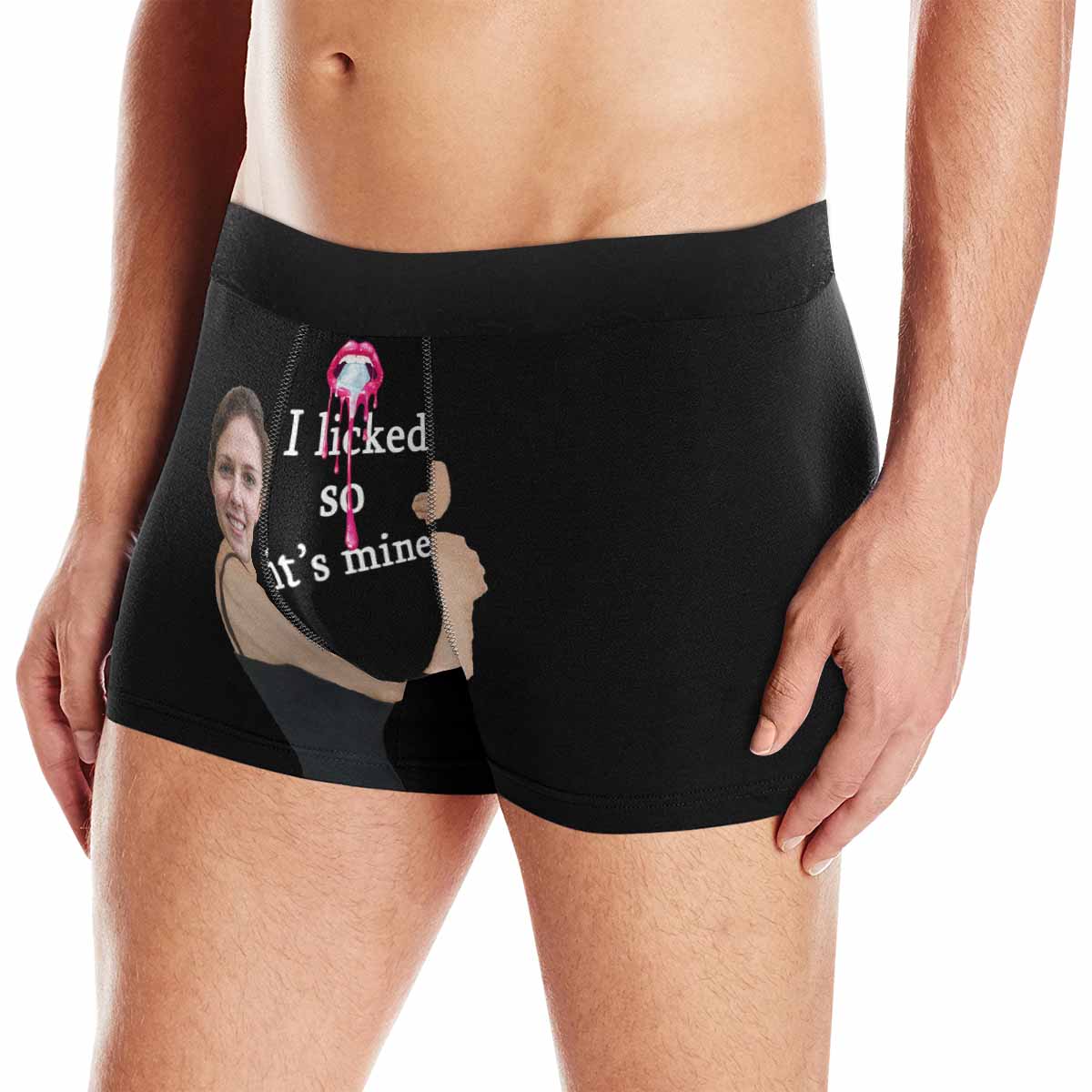FacePajamas Men Underwear Custom Boxer Briefs for Men I Licked Personalized Men's Boxer Underwear with Wife's Face for Funny Valentine's Day Gift