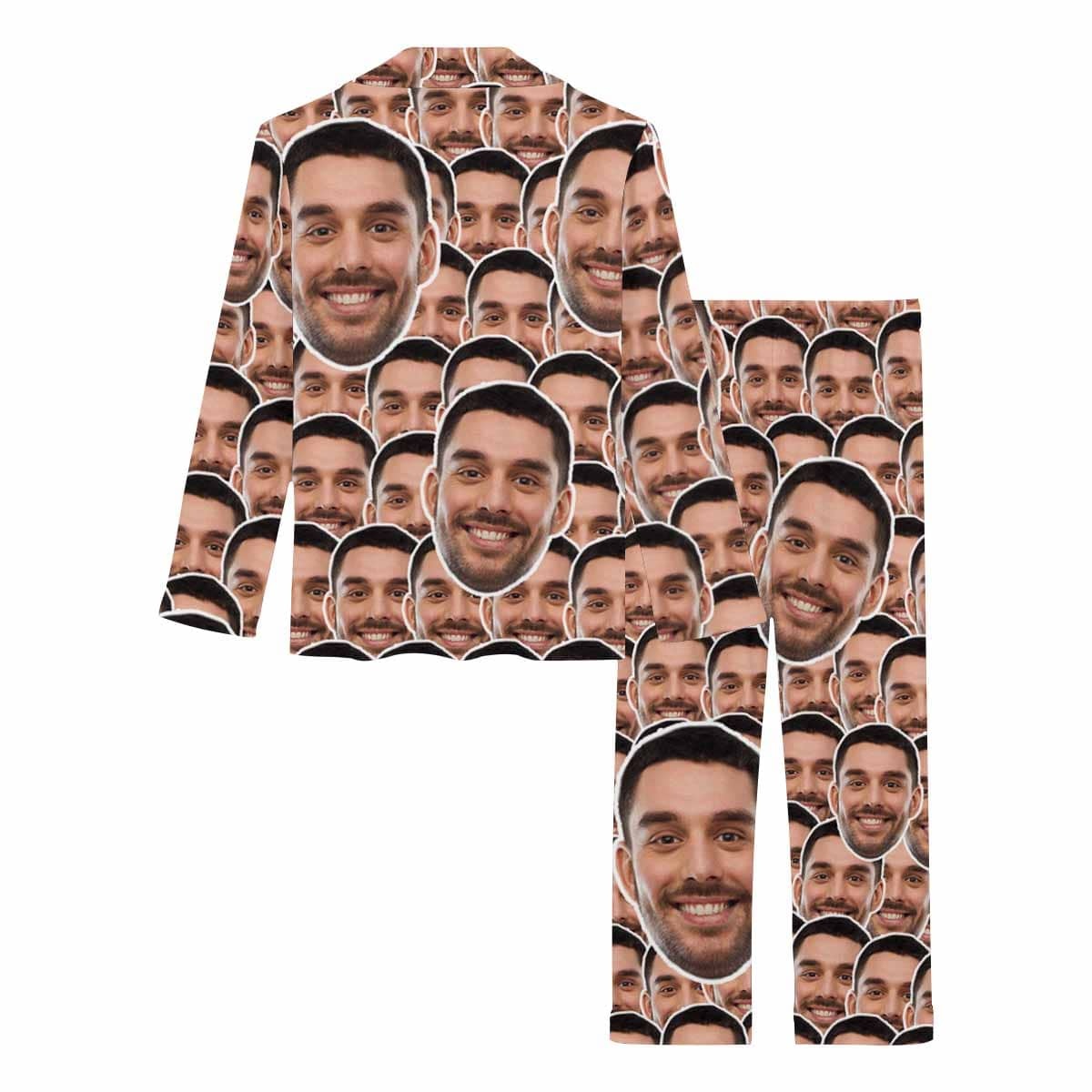 FacePajamas Pajama Custom Boyfriend Face All You Nightwear Personalized Women's Slumber Party Long Pajama Set