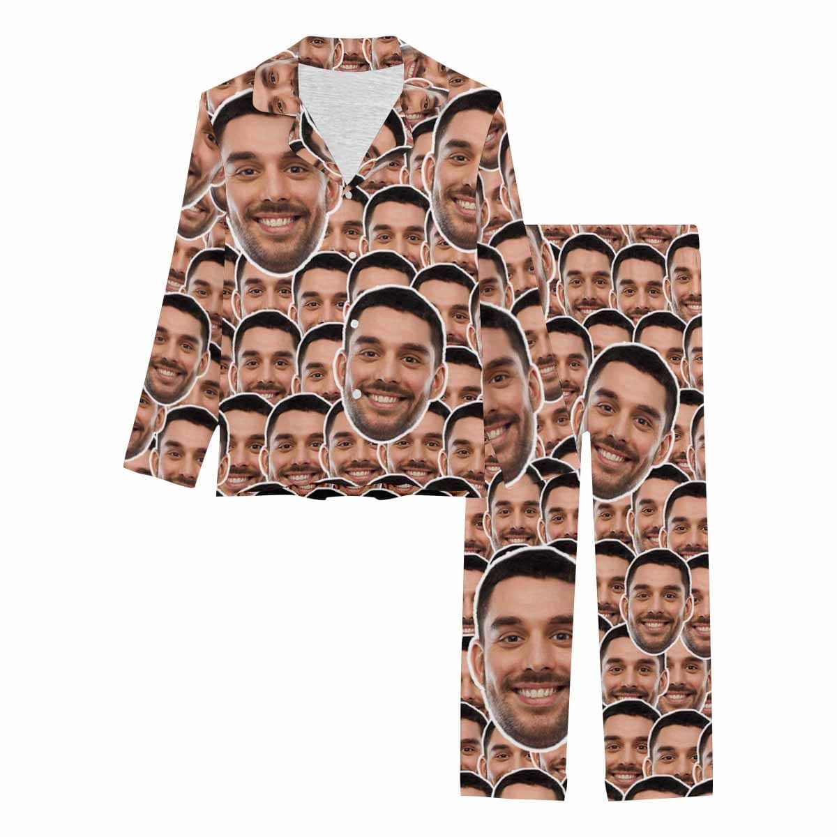 FacePajamas Pajama Custom Boyfriend Face All You Nightwear Personalized Women's Slumber Party Long Pajama Set
