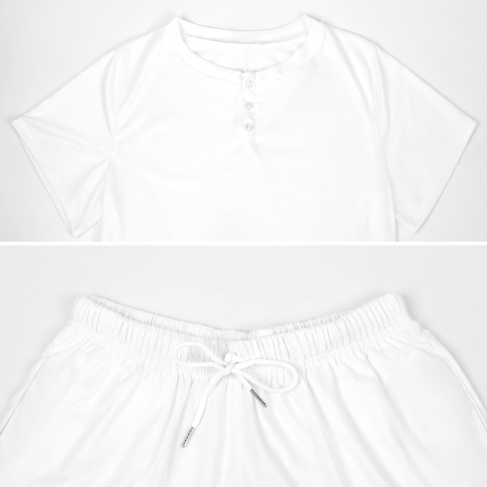 FacePajamas Pajama-2ML-SDS Custom Boyfriend Face White Background Pajama Set Women's Short Sleeve Top and Shorts Loungewear Athletic Tracksuits