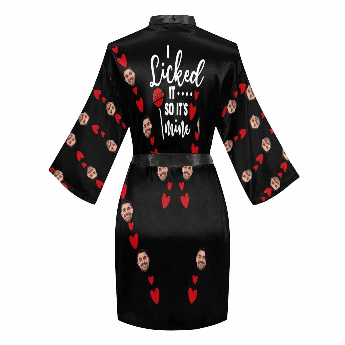 FacePajamas Pajama Custom Boyfriend Face It's Mine Women's Summer Short Nightwear Funny Personalized Photo Pajamas Kimono Robe