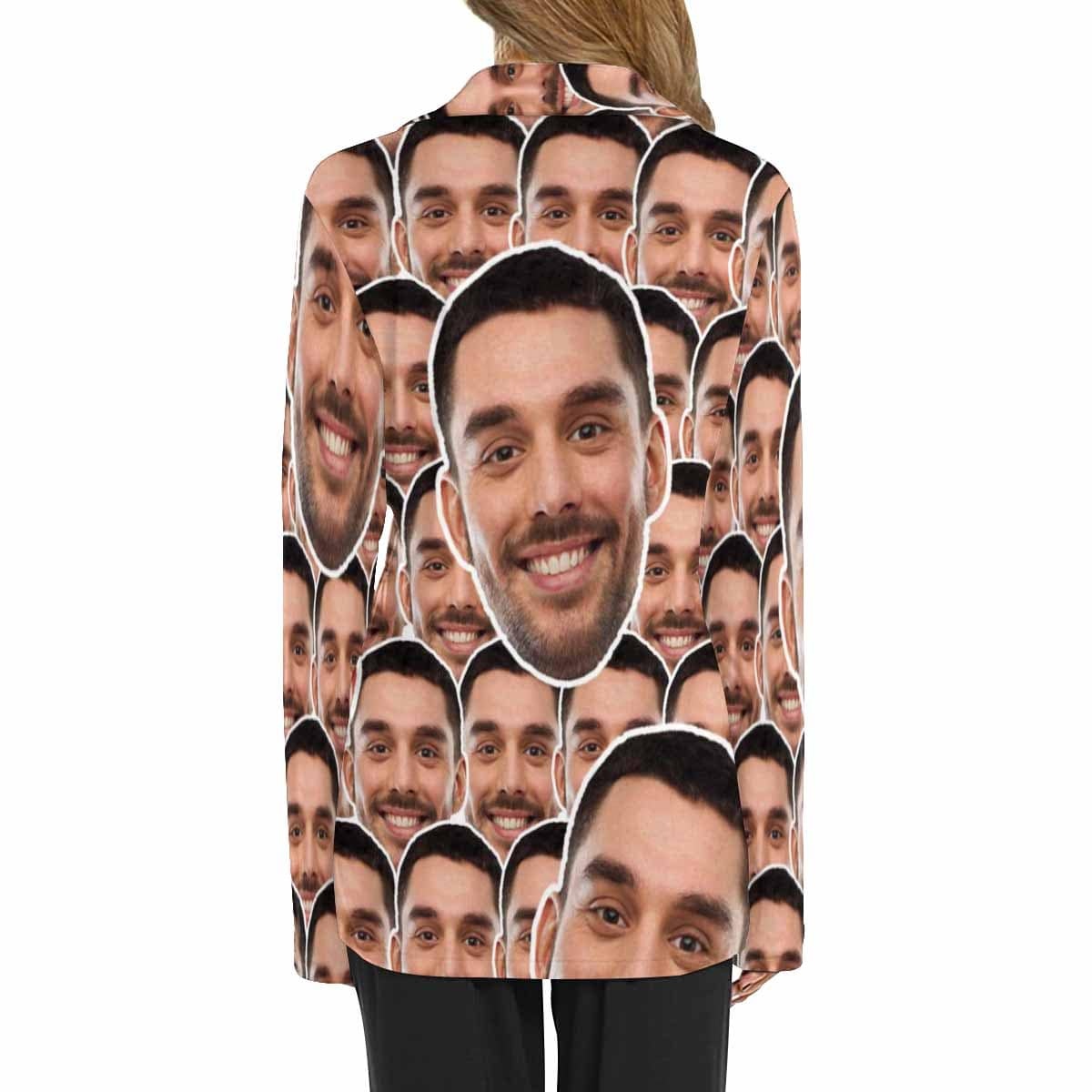 FacePajamas Pajama Custom Boyfriend Face Pajamas Seamless Face Sleepwear Personalized Women's Long Pajama Shirt&Pants