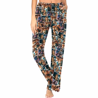 FacePajamas Custom Collage Couple Pajamas Sleepwear for Women's&Men's