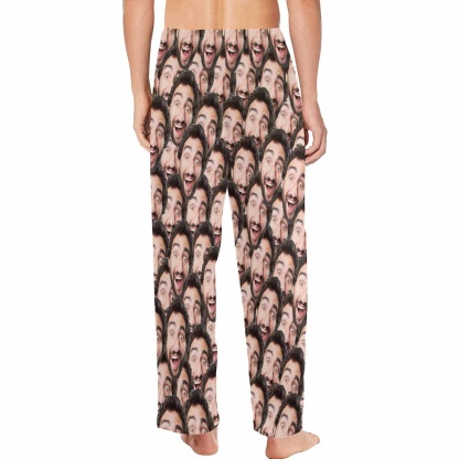FacePajamas Pajama Shirt&Pants Custom Couple Face Seamless Sleepwear Personalized Women's&Men's Slumber Party Long Pajama Pants