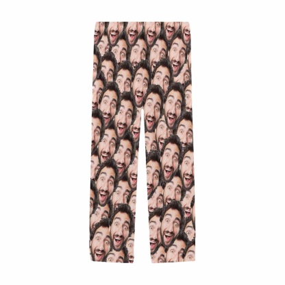 FacePajamas Pajama Shirt&Pants Custom Couple Face Seamless Sleepwear Personalized Women's&Men's Slumber Party Long Pajama Pants