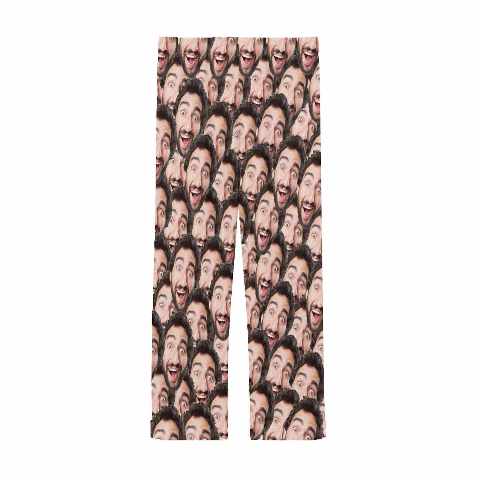 FacePajamas Pajama Shirt&Pants Custom Couple Face Seamless Sleepwear Personalized Women's&Men's Slumber Party Long Pajama Pants