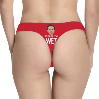 FacePajamas Mix Briefs Custom Couple Matching Briefs Underwear with Face Hug, Lingerie Personalized Men's Boxer Briefs&Women's Classic Thong Made for Couple