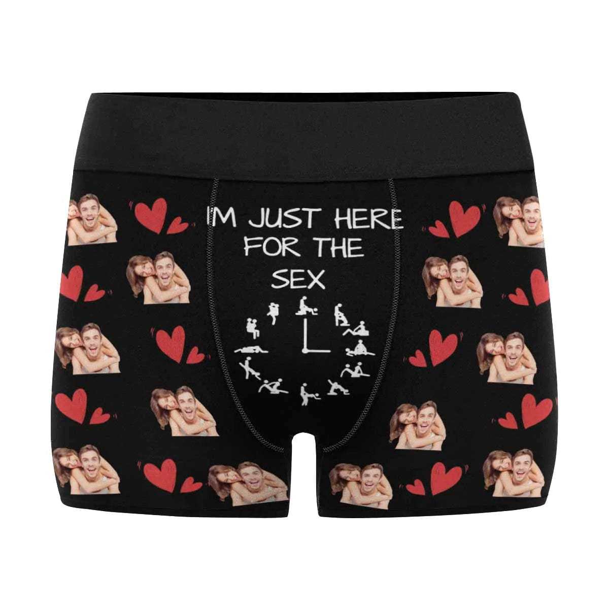 FacePajamas Mix Briefs Custom Couple Matching Lingerie Briefs I'm Just Here For The Sex Personalized Face Underwear For Couple Gifts Made for Your Gift