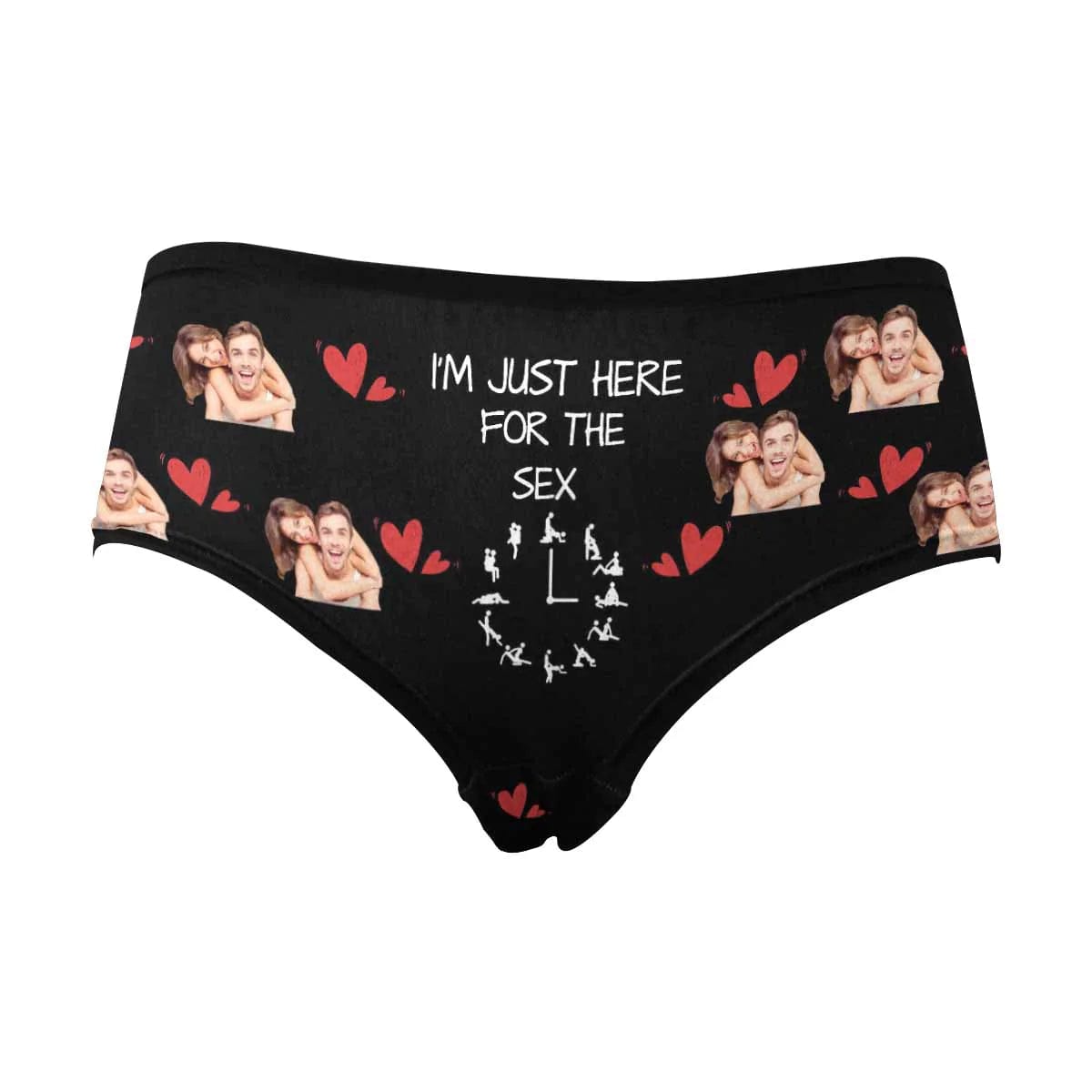 FacePajamas Mix Briefs Custom Couple Matching Lingerie Briefs I'm Just Here For The Sex Personalized Face Underwear For Couple Gifts Made for Your Gift